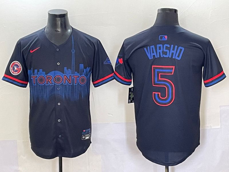 Men 2025 Toronto Blue Jays #5 Varsho Black Joint Name Nike MLB Jersey style 5
